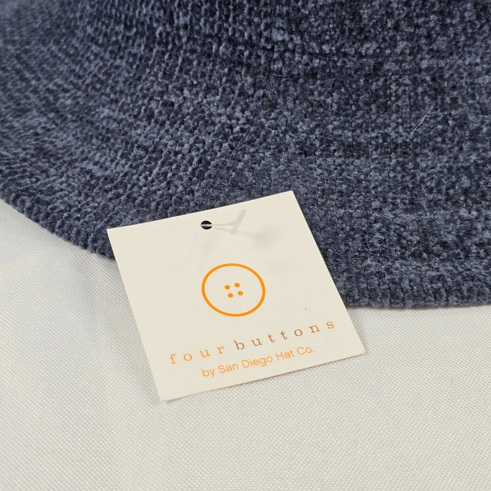 New Four Buttons by San Diego Hat Co Navy Womens Chenille Bucket Hat KNH2022OSNA